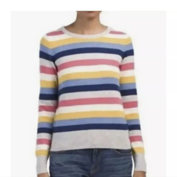 C&C California Casmere striped 2 ply pullover sweater size medium - Picture 4 of 6